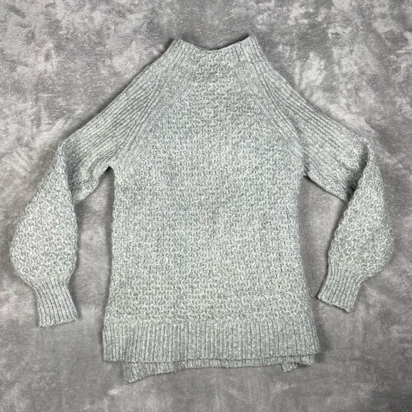 Anthropologie Sweater Womens Small Bia Mock Neck Waffle Knit Alpaca Cozy Tunic - Picture 2 of 8